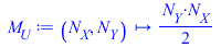 Typesetting:-mprintslash([M__U := proc (N__X, N__Y) options operator, arrow, function_assign; `+`(`*`(`/`(1, 2), `*`(N__Y, `*`(N__X)))) end proc], [proc (N__X, N__Y) options operator, arrow, function_...
